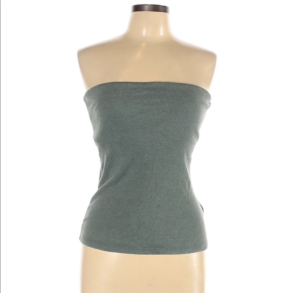 AERIE RIBBED TUBE TOP - MOSS
